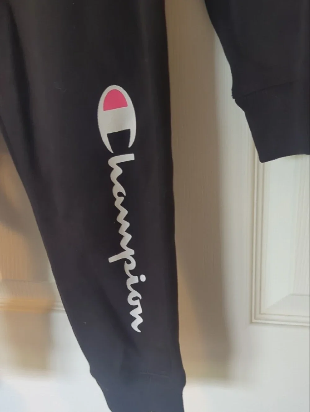 Champion Kids Black Hoodie and Jogger Set with Logo